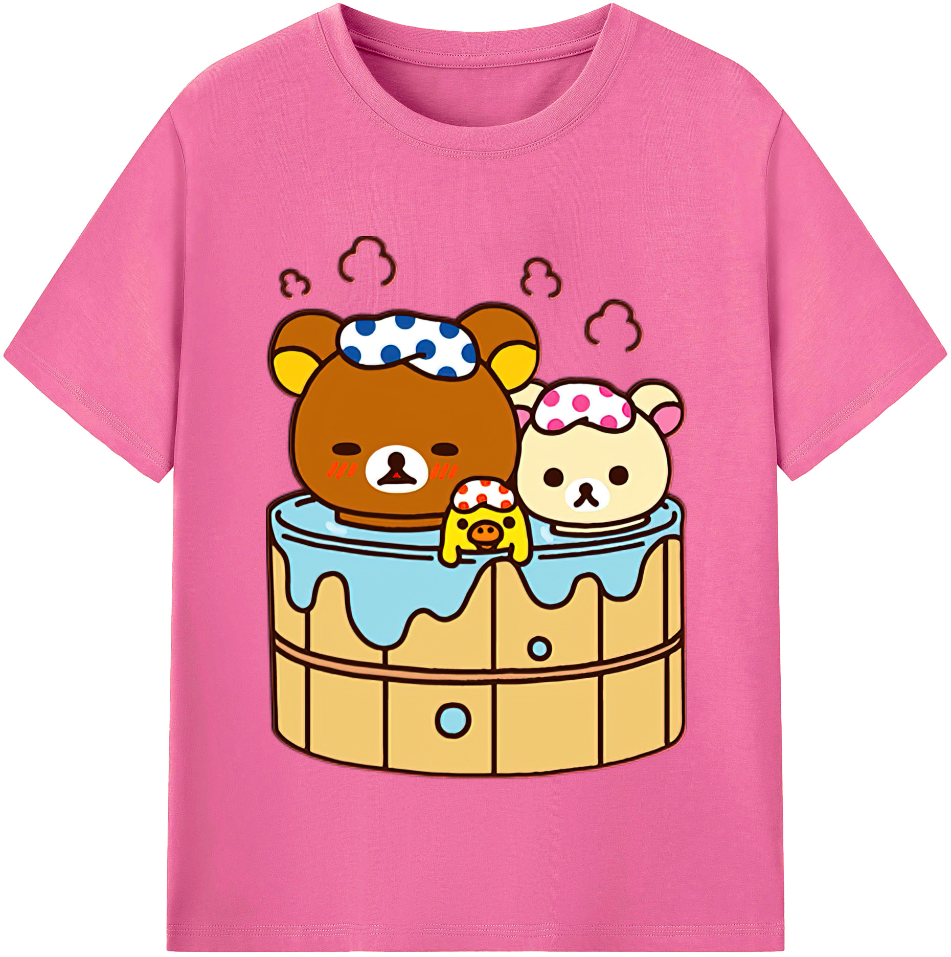 （画像用） リラックマ リラックマ キイロイトリ Rilakkuma Korilakkuma Kiiroitori レディースカジュアルプリントTシャツ（綿100％）